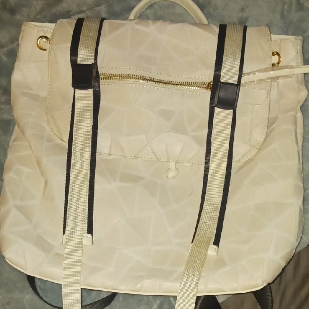 Cream Canvas Backpack with Minimalist Design